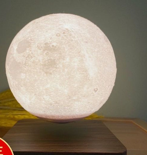 Floating 3D Moon Lamp with Magnetic Levitation – LED Night Light for Home & Office