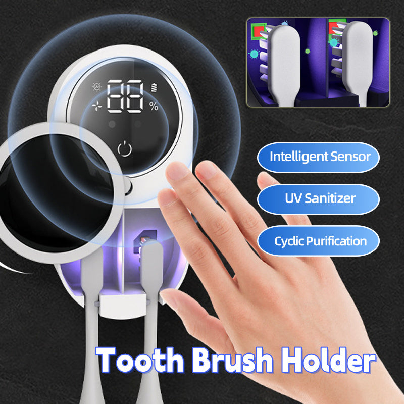 Portable UV Toothbrush Sanitizer - Disinfecting Holder and Toothpaste Accessories