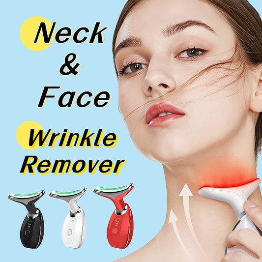 Neck Face Beauty Device Colorful - LED Photon Therapy Neck and Face Massager – Skin Tightening & Anti-Aging Device