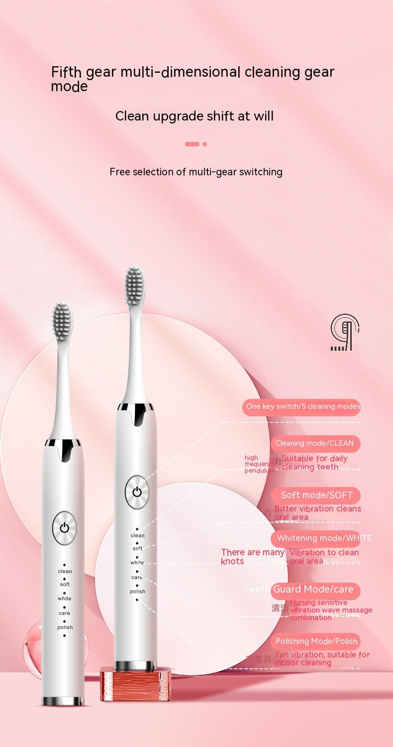 Electric Toothbrush - Rechargeable Electric Toothbrush with 3 Brush Heads – Self-Cleaning, Waterproof & USB Charging