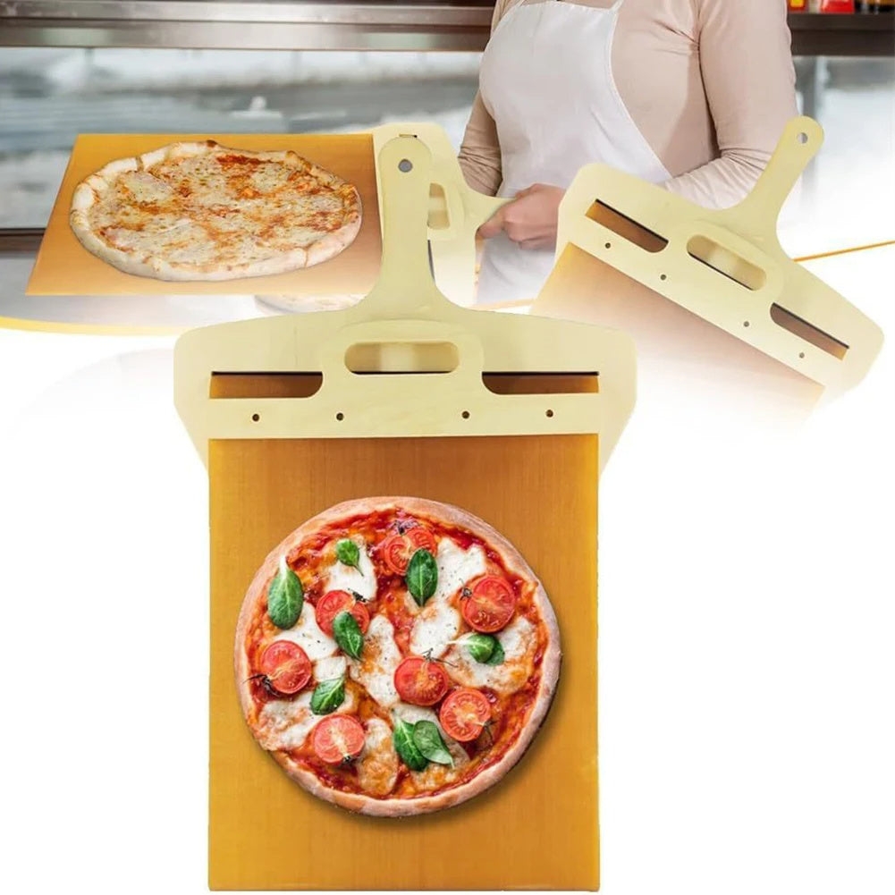 Kitchen Gadgets Sliding Pizza Shovel Non Stick Pizza - Premium Non Stick Sliding Pizza Peel - Smooth Transfer Cutting Board for Baking