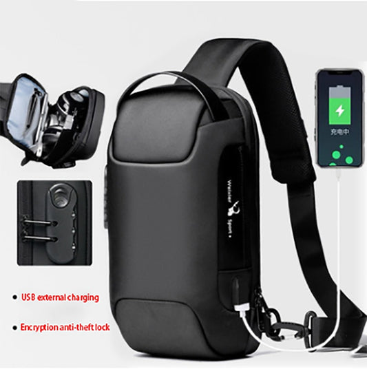 Waterproof USB Anti-Theft Oxford Crossbody Shoulder Bag – Multifunctional Sling Backpack for Men