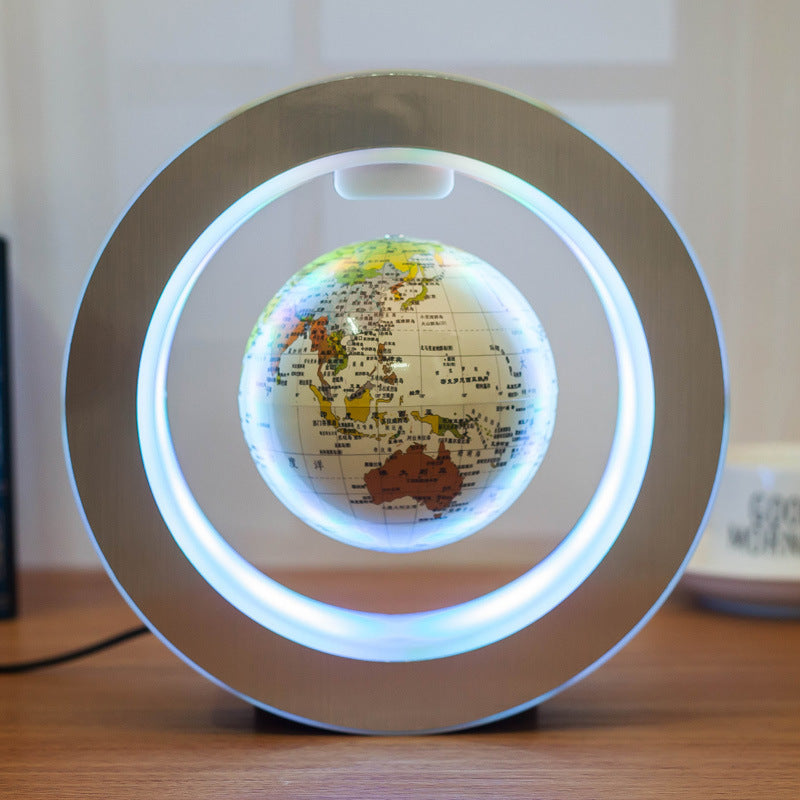 Round LED World Map Floating Globe Magnetic Levitation Light Anti Gravity Magic - Magnetic Levitating LED Globe – Floating World Map with Rotating Display