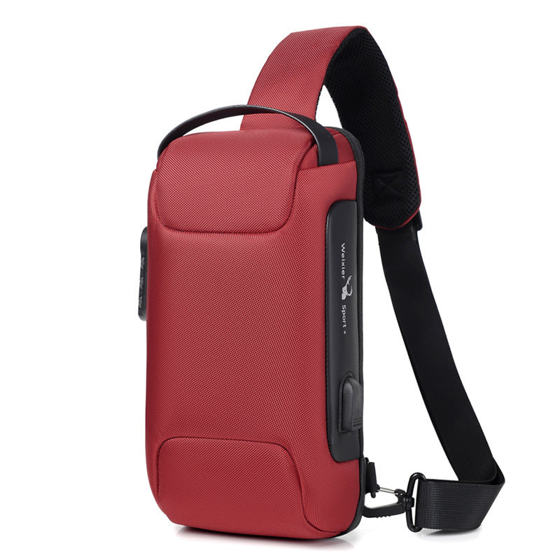 Waterproof USB Anti-Theft Oxford Crossbody Shoulder Bag – Multifunctional Sling Backpack for Men