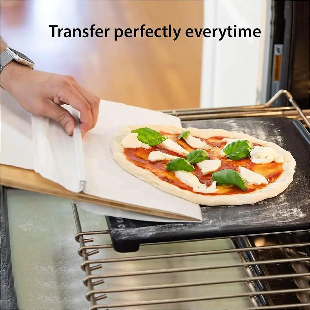 Kitchen Gadgets Sliding Pizza Shovel Non Stick Pizza - Premium Non Stick Sliding Pizza Peel - Smooth Transfer Cutting Board for Baking