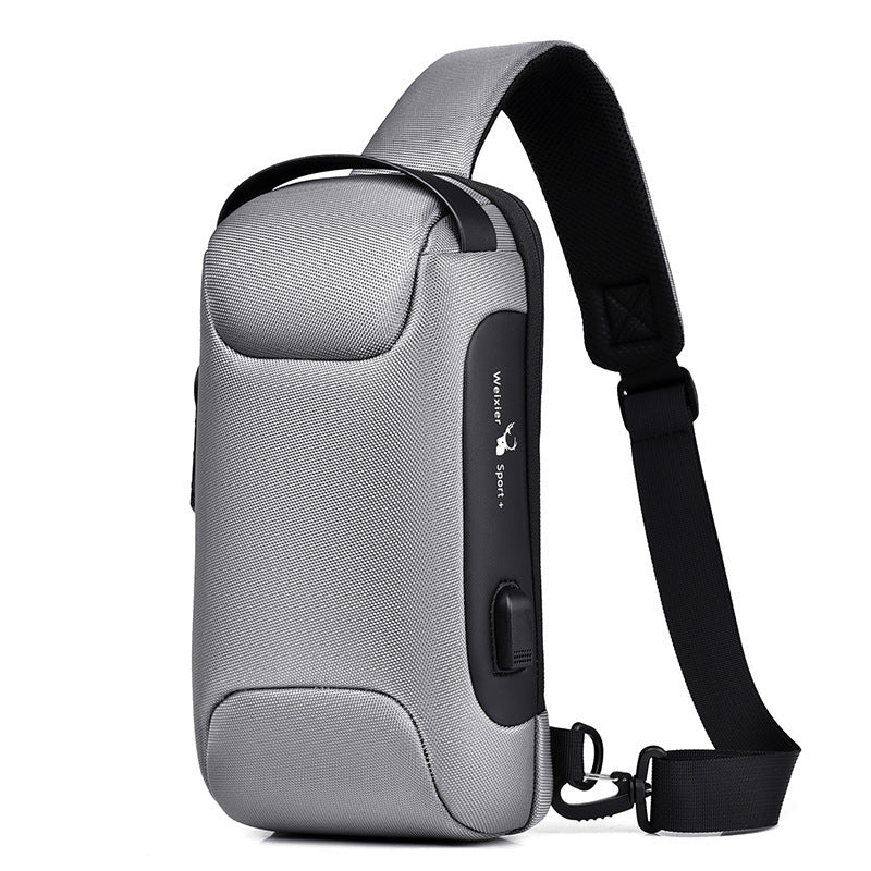 Waterproof USB Anti-Theft Oxford Crossbody Shoulder Bag – Multifunctional Sling Backpack for Men