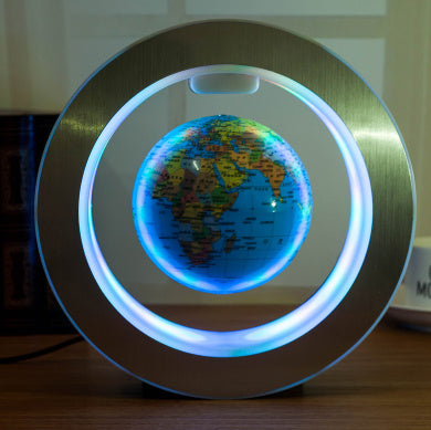 Round LED World Map Floating Globe Magnetic Levitation Light Anti Gravity Magic - Magnetic Levitating LED Globe – Floating World Map with Rotating Display