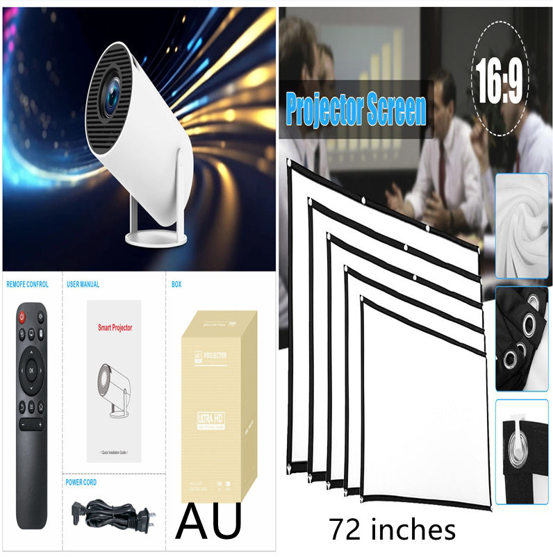 Portable Small Projector - HY300 Pro Portable Projector Smart Home Theater with 4K Support, Wi Fi 6 & Bluetooth 5.0