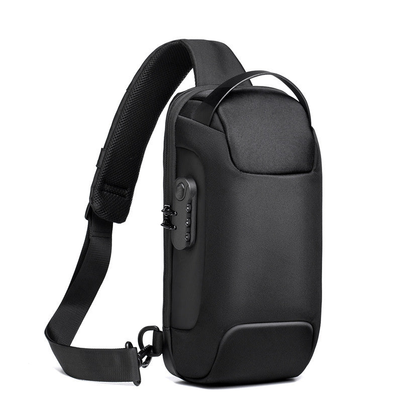 Waterproof USB Anti-Theft Oxford Crossbody Shoulder Bag – Multifunctional Sling Backpack for Men