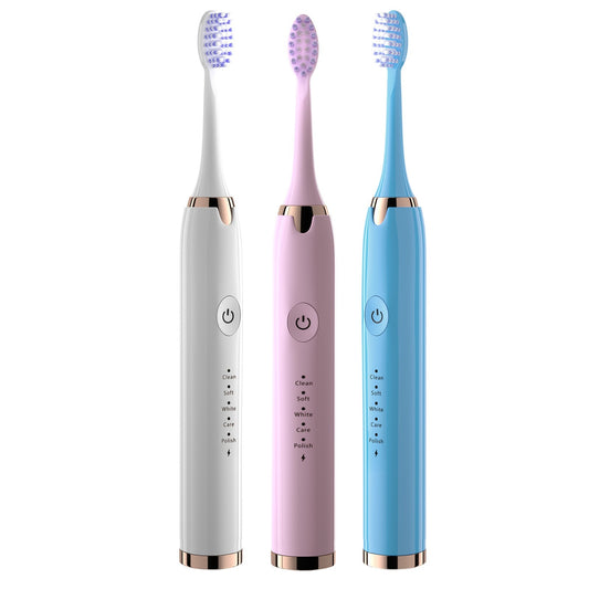 Electric Toothbrush - Rechargeable Electric Toothbrush with 3 Brush Heads – Self-Cleaning, Waterproof & USB Charging