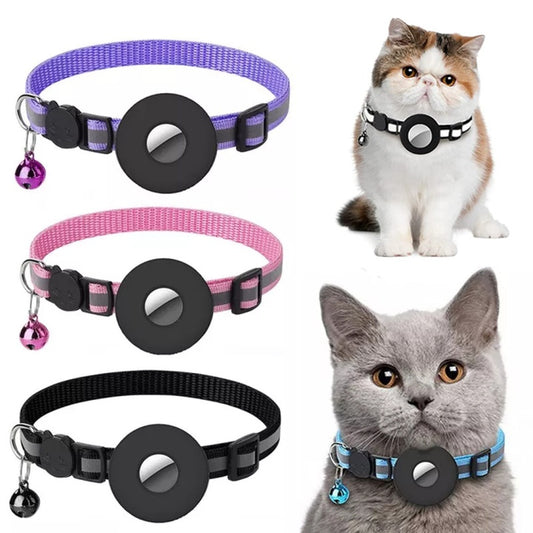 Reflective Waterproof AirTag Collar Holder for Pets – Durable Nylon Case for Dogs & Cats