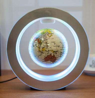 Round LED World Map Floating Globe Magnetic Levitation Light Anti Gravity Magic - Magnetic Levitating LED Globe – Floating World Map with Rotating Display