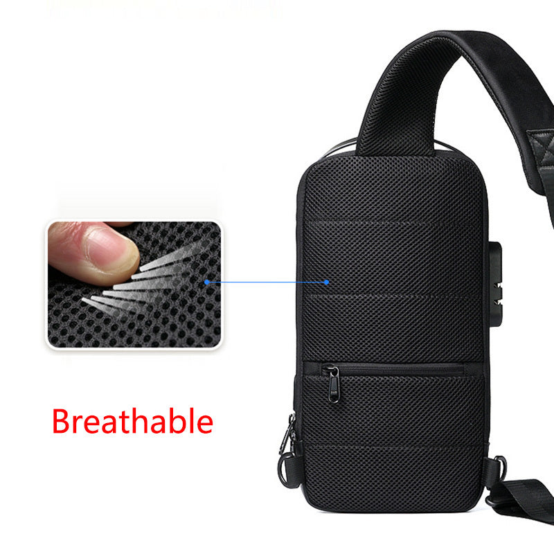 Waterproof USB Anti-Theft Oxford Crossbody Shoulder Bag – Multifunctional Sling Backpack for Men