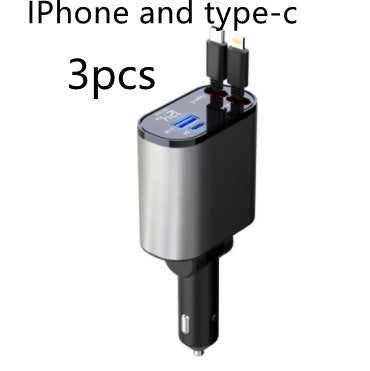 Metal Car Charger 100W – Super Fast USB & Type-C Adapter for Cigarette Lighter