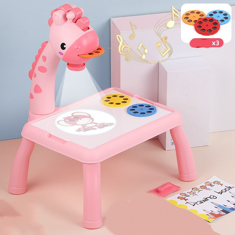 Children LED Projector Art Drawing Table - Kids LED Projector Drawing Table Interactive Art and Learning Desk