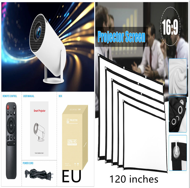 Portable Small Projector - HY300 Pro Portable Projector Smart Home Theater with 4K Support, Wi Fi 6 & Bluetooth 5.0