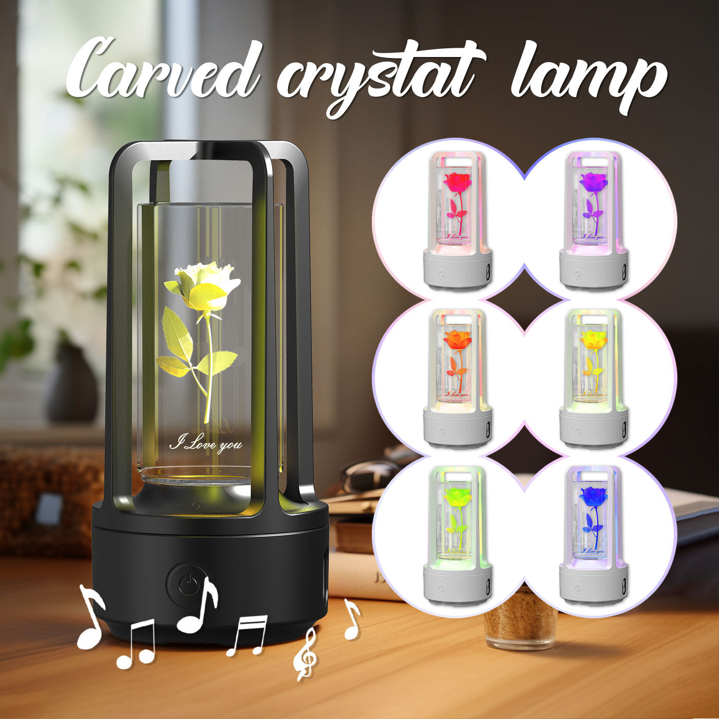 Creative 2 in 1 Acrylic Crystal Lamp with Bluetooth Speaker Perfect Gift for Any Occasion Touch Night Lamp